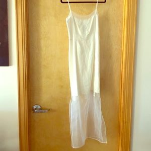 The White House Vintage White Strapless Maxi Dress
